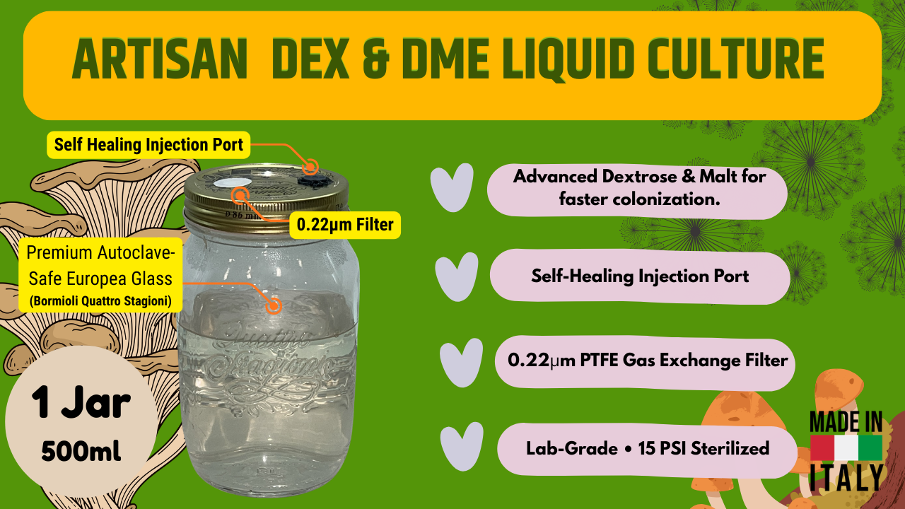 Soluzione Nutriente 500ml DEX & DME - Vetro Premium Bormioli per Micologia