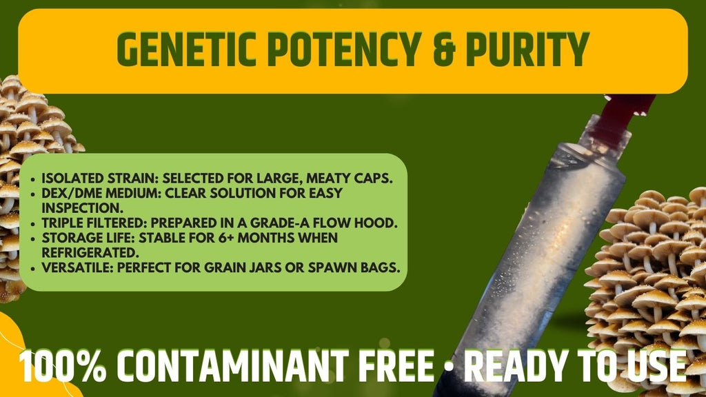 Cultura Liquida Fungo Chestnut  - Pholiota adiposa - Micelio Professionale Gourmet - Made in Italy