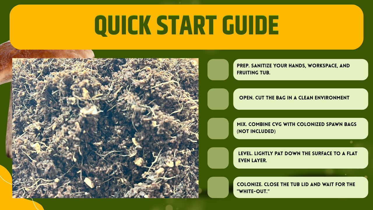 Mix CVG Substrato Funghi 2.2kg Pastorizzato Pronto all Uso Fibra di Cocco Vermiculite Gesso Bulk