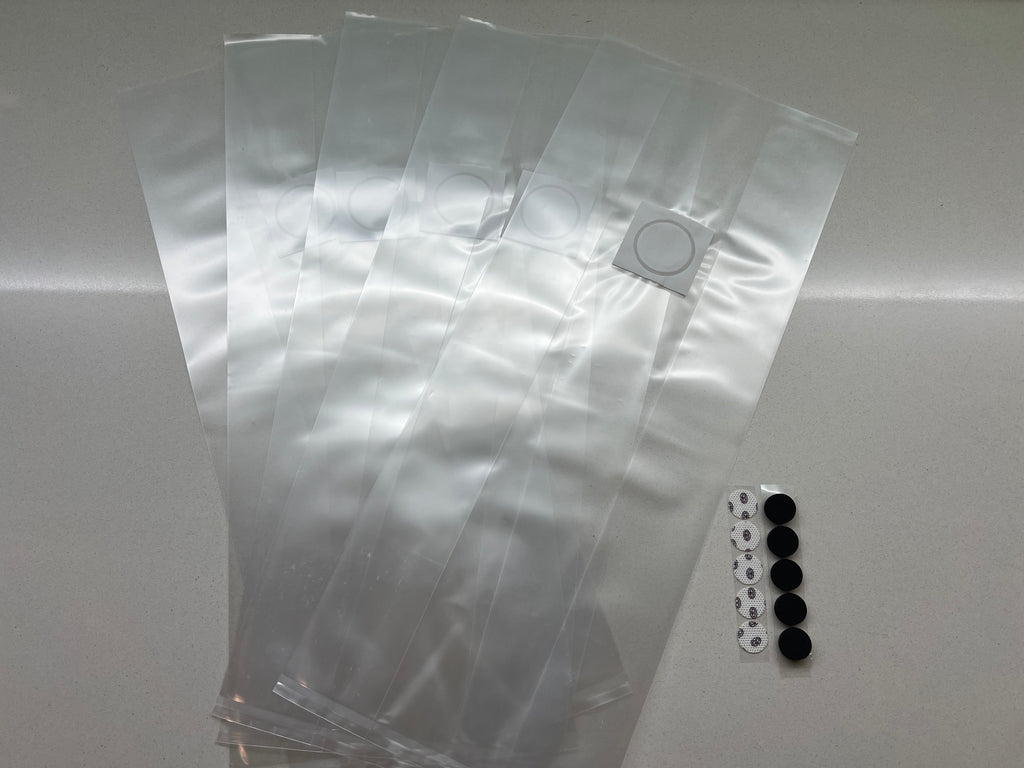 Kit Micologia 5 Grow Bag XL + 5 Injection Port + 5 Filtri | Starter Coltivazione Funghi Italia