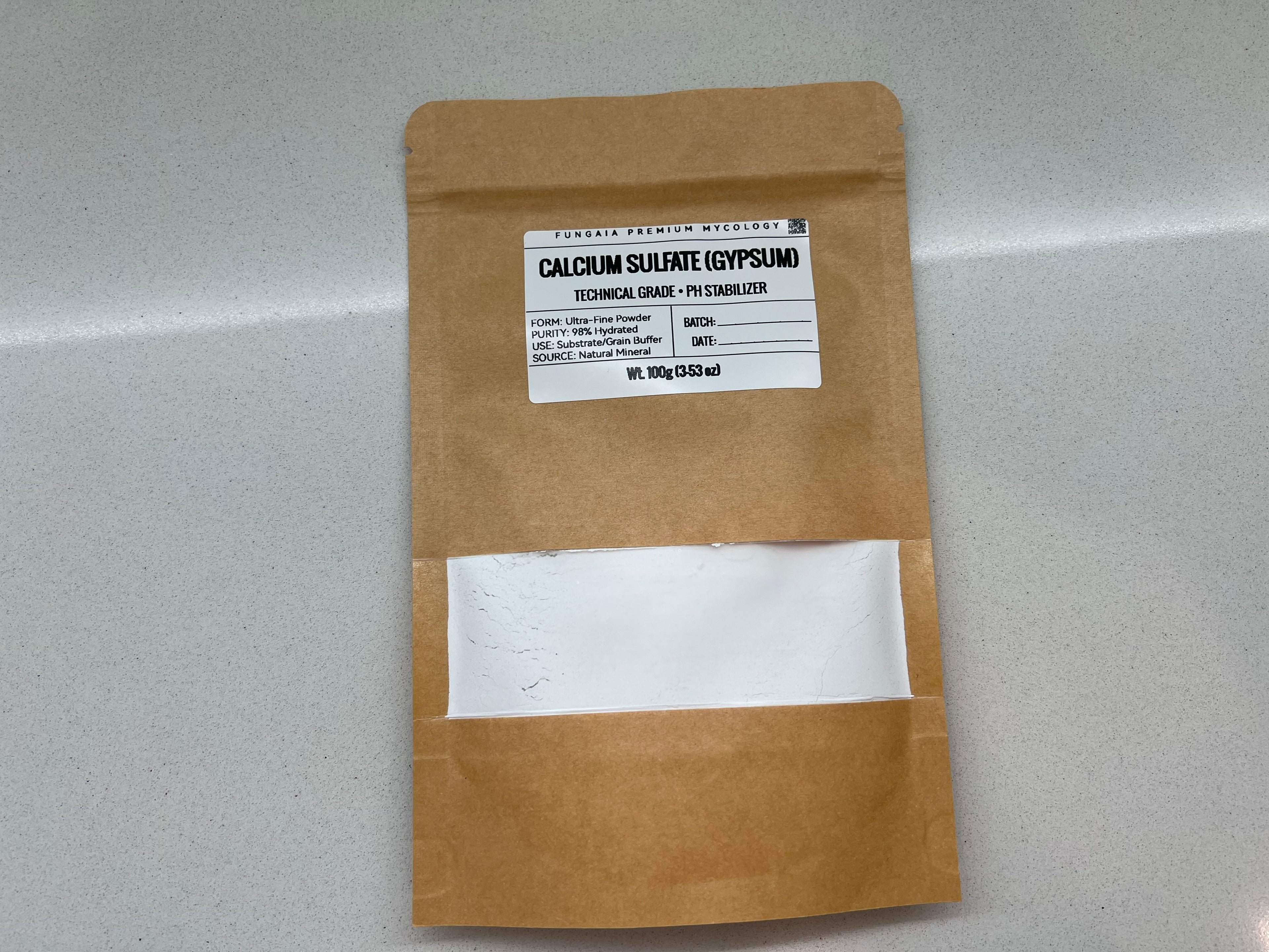 Gesso Micologia 100g Solfato Calcio Substrato Funghi pH Buffer