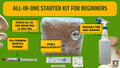 Customizable Mushroom Starter Kit All-In-One Grow Bag 2kg Liquid Culture Spray Bottle