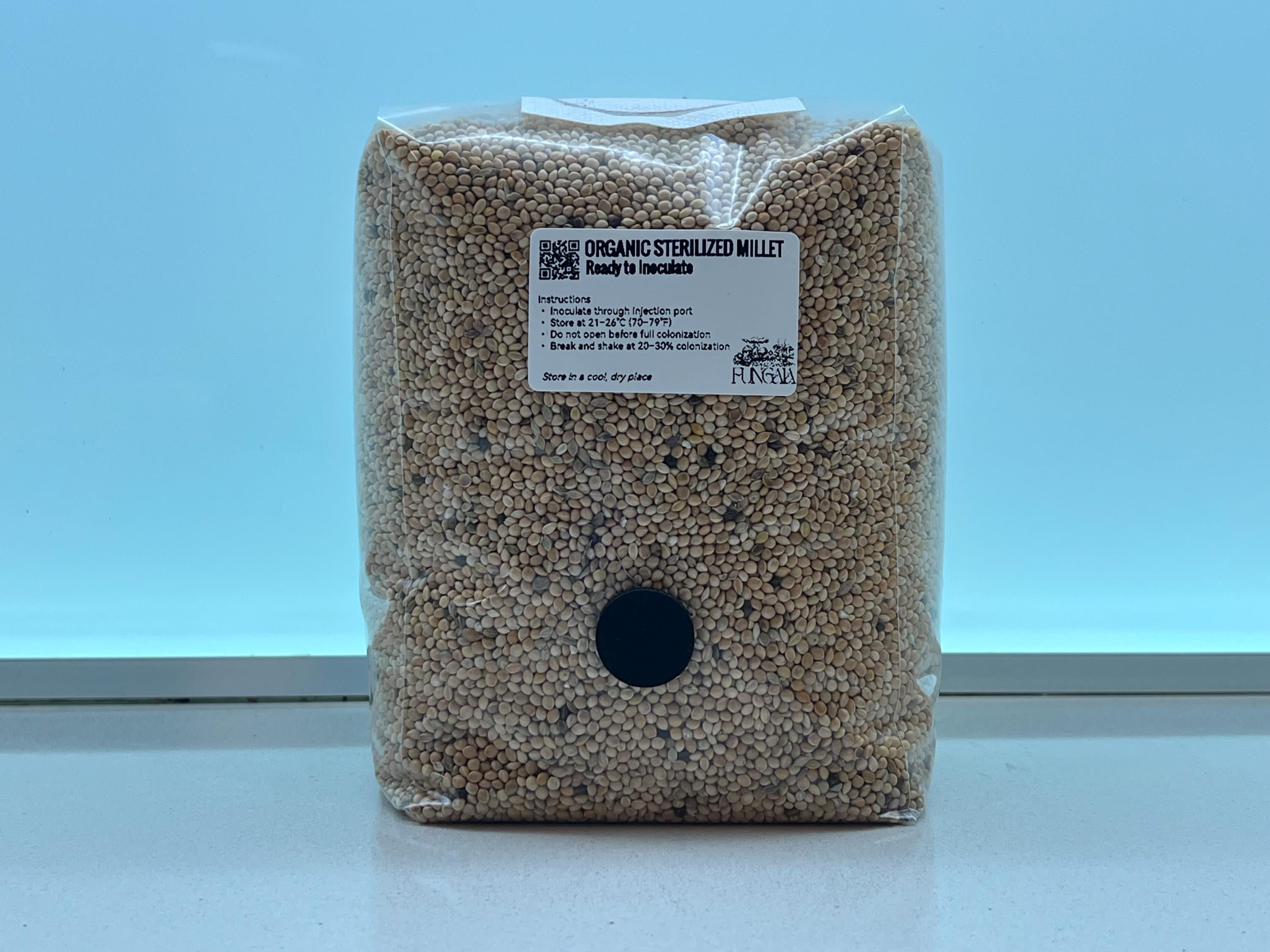 Miglio Bio Sterilizzato 1kg/2kg • Porta Iniezione SHIP • Substrato Funghi
