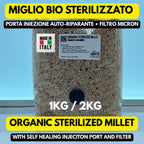 Miglio Bio Sterilizzato 1kg/2kg • Porta Iniezione SHIP • Substrato Funghi