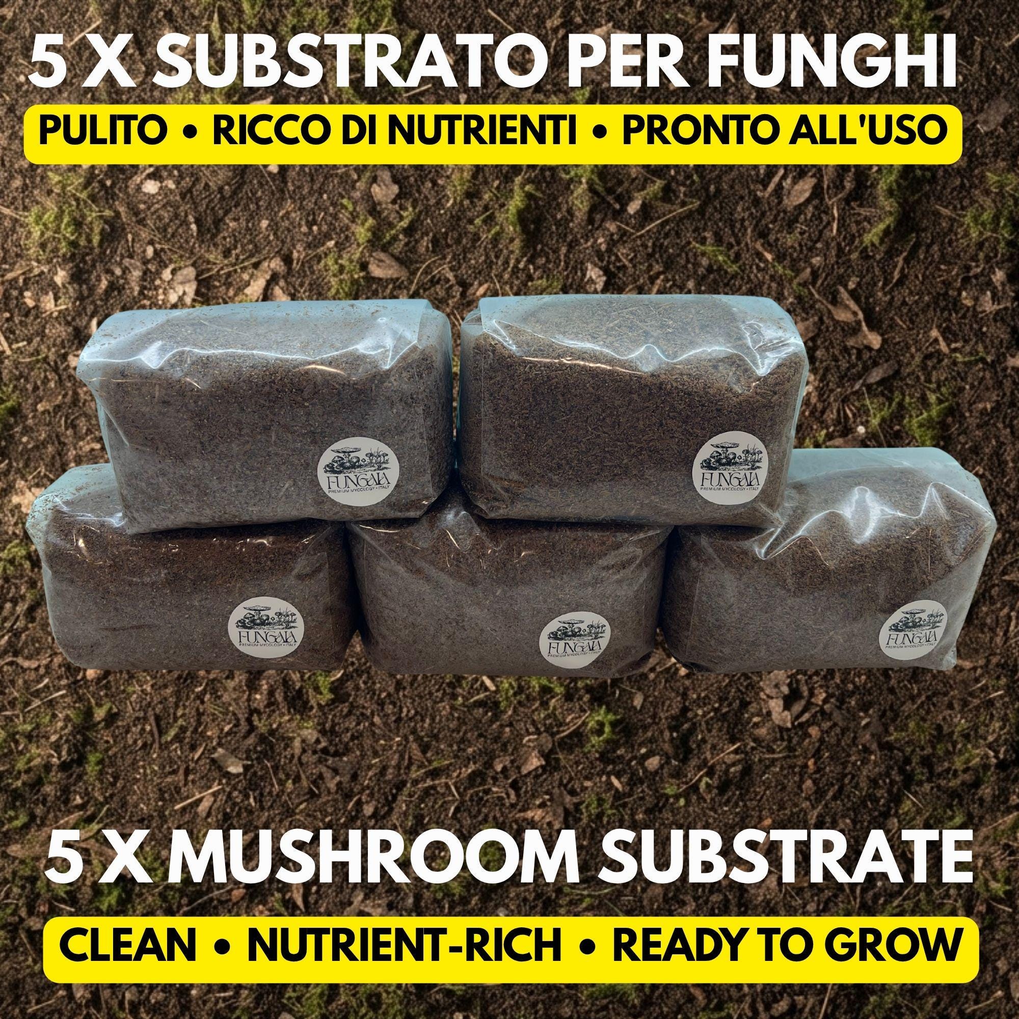 Substrato Funghi Premium 5 Sacchi | 10kg | Faggio Sterilizzato