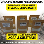 Kit Micologia Completo 6 Polveri Agar Substrato Coltura Funghi