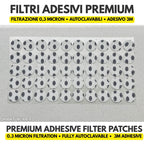 Adhesive 0.3 micron autoclavable filter patches for culture lids