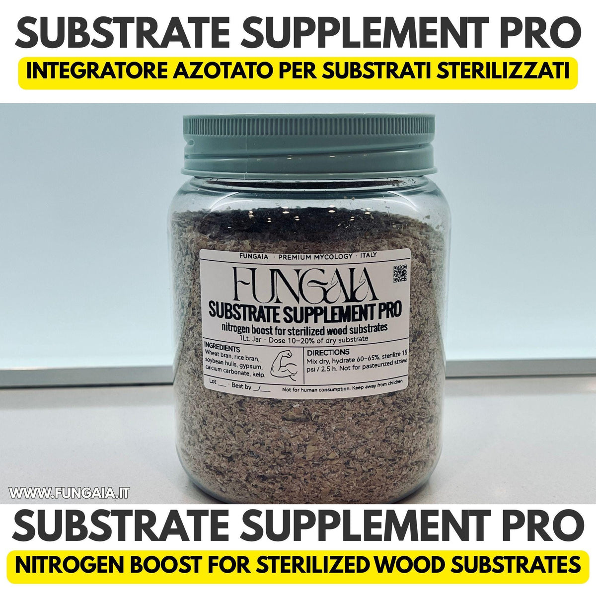 Substrate Supplement PRO jar for sterilized wood substrates