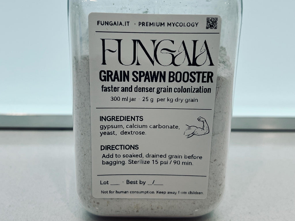 Grain spawn booster jar with gypsum yeast and dextrose
